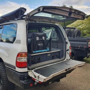Huracan Fabrication Land Cruiser 100 series Tailgate Storage Mod-Powdercoated